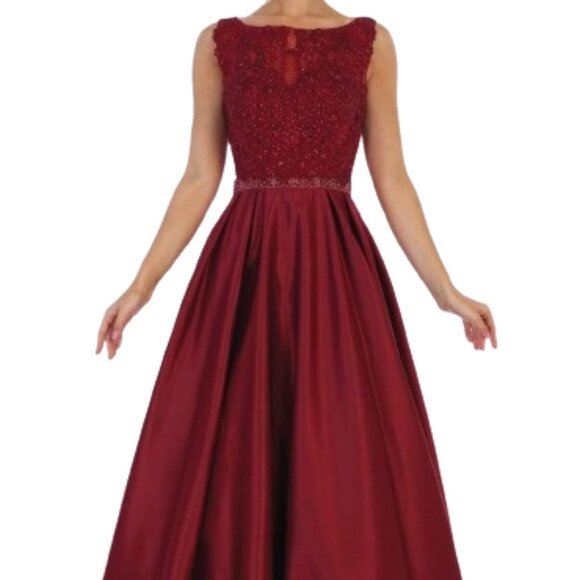 May Queen RQ7744 Prom Dress Red Size 10 - Picture 2 of 6